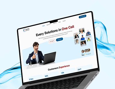 Talk To Support- Call Center Website Landing Page agency website bento card design call center website faq design hero design landing page mobile app design section design service design support website trendy design ui ui design ui kit design website