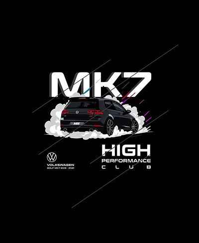 MK7 - T-shirt Design automottive cars illustration merch design t shirt t shirt design