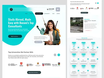 Global Horizons – Education Agency Website Design design education figma graphic design landing page ui website