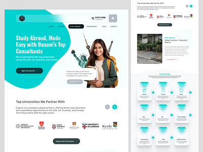 Global Horizons – Education Agency Website Design design education figma graphic design landing page ui website