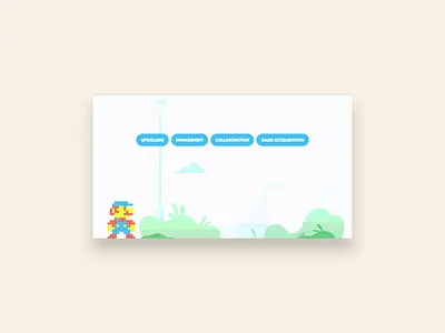 🎮✨ Mario-Inspired Homepage Animation 2d animation animation carvingdezine graphic design homepage illustration microanimation minimal motion design motion graphics super mario ui design ux design vector