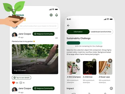 Sustainable Mobile App Design app app ui design eco app eco friendly green green app green design green mobile app minimal minimal app mobile mobile app design mobile app ui popular sustainable app sustainable design sustainable mobile app ui ux