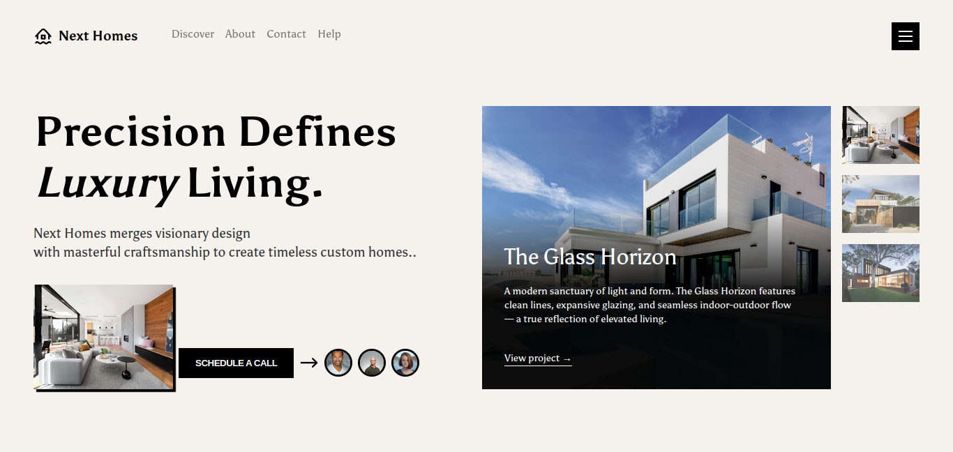 Precision Defines Luxury Living. landing page real estate web design website