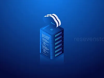 CLOUD SERVER ANIMATION animation blue cloud data design futuristic graphic design homepage illustration information isometric it landing page modern server storage technology ui web website animation