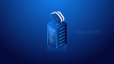 CLOUD SERVER ANIMATION animation blue cloud data design futuristic graphic design homepage illustration information isometric it landing page modern server storage technology ui web website animation