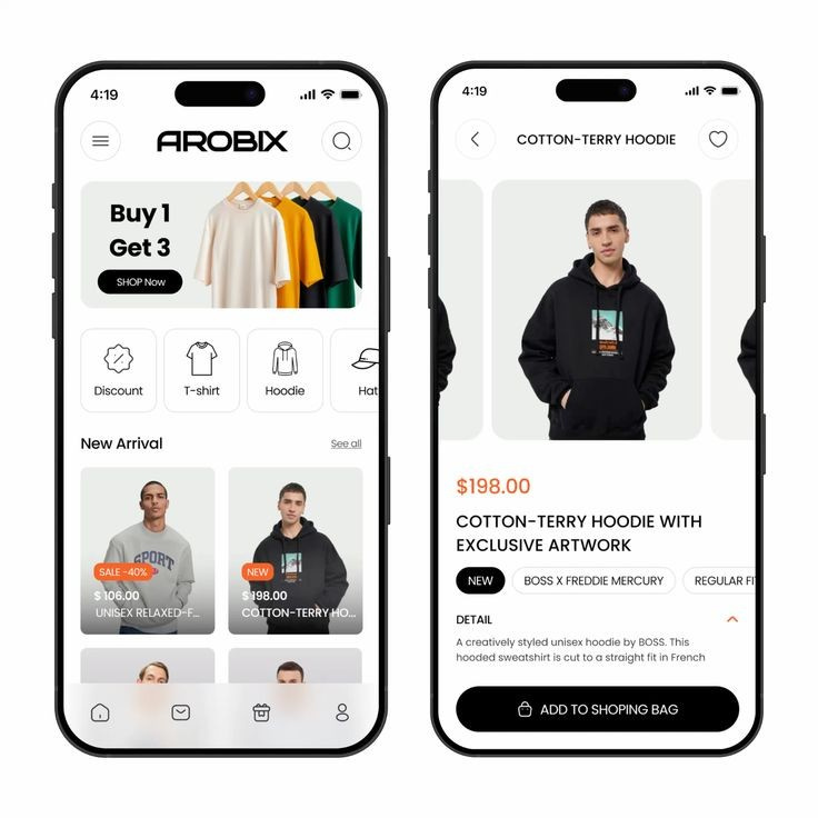 Example of Mobile App UI  E Commerce