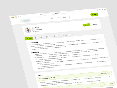 Profile Design for Hiring Real Estate Professionals builders ui design hiring company hiring platform profile app profile design real estate ui design saas app ui design ux design