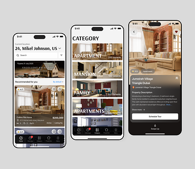 Real Estate App apartments buy house design home rental house interface ios mobile mobile app mobile application mobileapp mortgage product design properties property finder real estate real estate app ui uiux ux