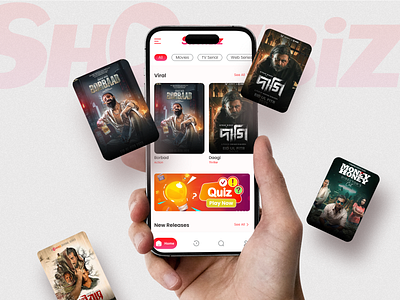 Showbiz: Movie & Drama Reels UI appdesign branding cleandesign designinspiration dramareels graphic design mobileapp movieapp reelsapp showbizapp ui uidesign ux videoapp webseries