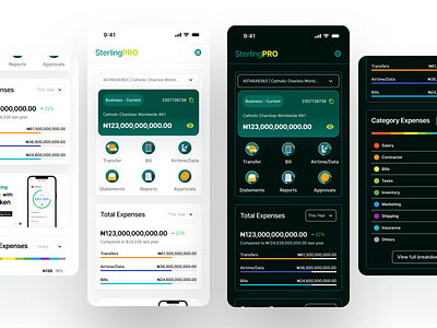 Corporate Banking Mobile App bank budget dashboard design expenses fintech mobile ui ux
