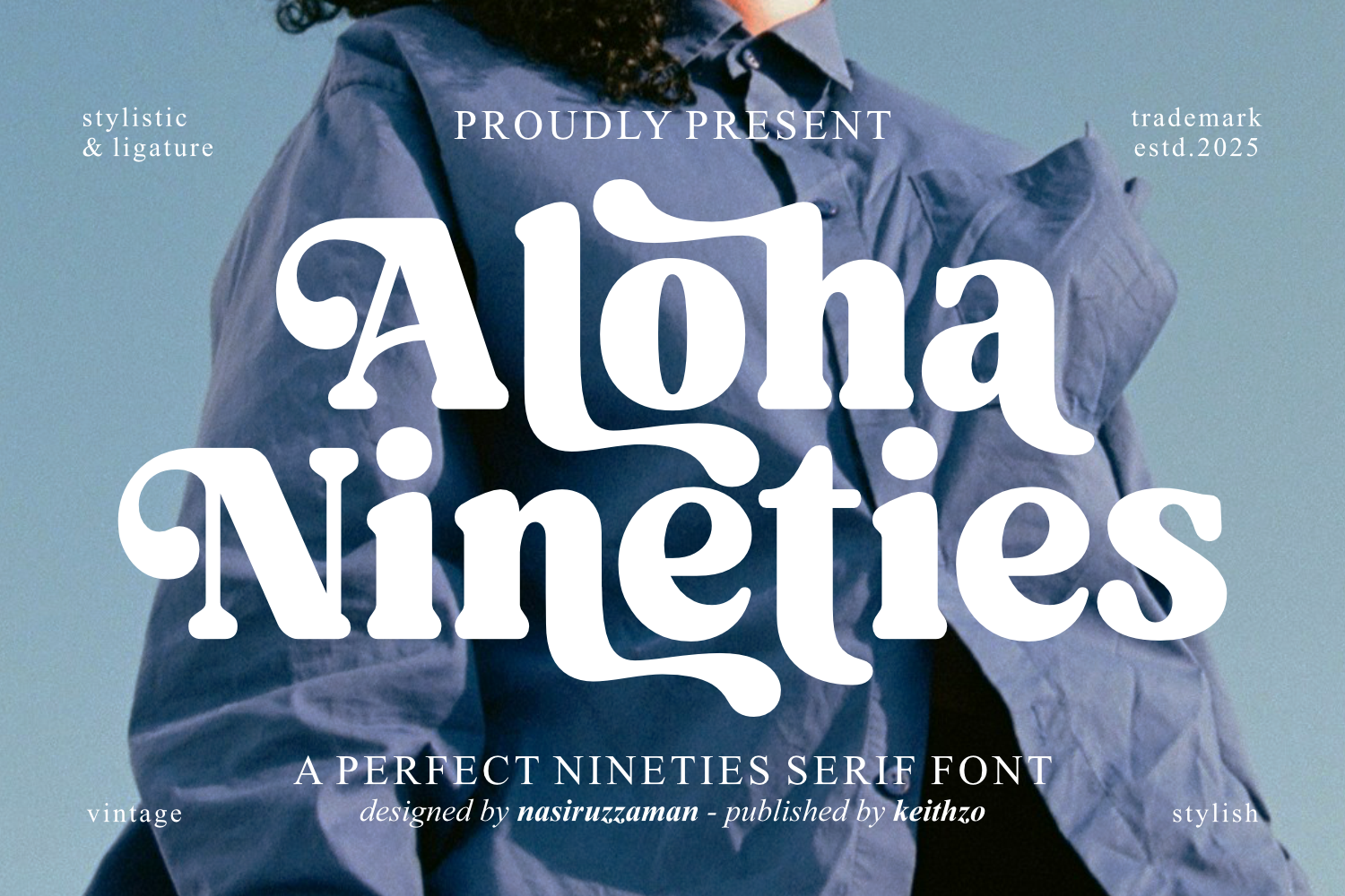 Aloha Nineties - Retro Serif Typeface branding business font craft font design display font elegant font font graphic design logotype retro font serif font type design typeface typography vintage font