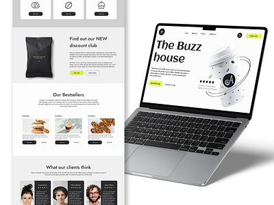 The Buzz House — Web Design for a Trendy Café branding cafe website e commerce figma graphic design homepage ui ux design web. design