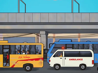 EVERY DAY DHAKA 2d animation animation dhaka illustration loop animation