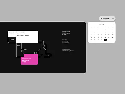 Event website app booking calendar design event figma map minimalistic online select ui website
