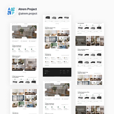 NordicNest Landing Page Furniture atrem project figma mobile app ui ui design uiux user interface ux ux design web design