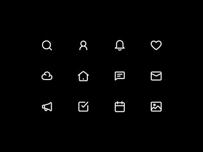 Essential UI Icons 💛 calendar 04 checkmark square 04 cloud favourite free icons home 05 icon icon design icon pack icon set iconography icons image 03 line icons mail 01 megaphone 03 message notification 02 search 01 user