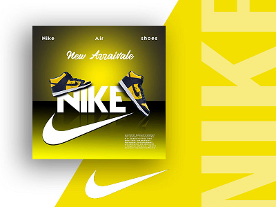 Nike Air Shoes – Bold New Arrival Poster Design ads design branding design facebook design flyer graphic design instagram design nike branding poster design product launch social media post design