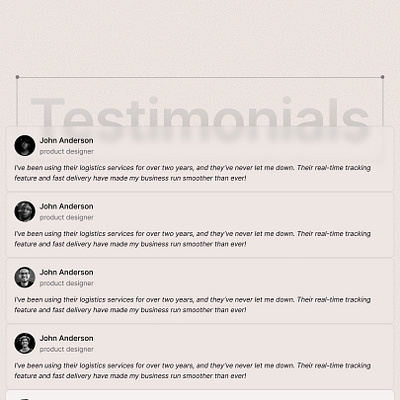 Testimonials section product design testimonails uiux web design
