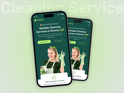 Cleaning Services Website Mobile Responsive app cleaning app cleaning service cleaning service home page cleaning website home cleaning service house cleaning landingpage mobile app mobile design mobile reponsive responsive design ui ui design uiux webdesign website