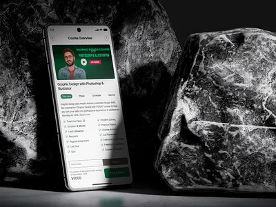 UI/UX Design of Course Overview Screen for E-learning App app design app ui course app course details ui course overview screen design e learning app edtech app mobile app ui online learning platform product design ui ui design uiux visual design