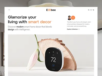 Smart Home Decor Landing Page – Ecobee UI Design ecommerce ecommerce store homèpage landing landing page shopify design shopify store smart home smart lock technology ui ux websile landing page website woocommerce
