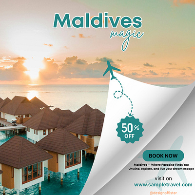 TRAVEL OFFER SOCIAL MEDIA DESIGN POSTER adversting branding canva graphic design instagram maldives poster socialmedia travelposter