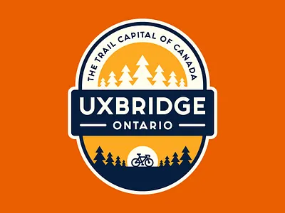 Uxbridge Ontario Canada Badges adventure apparel badges bike branding graphic design hike icon illustration logo mountain outdoor retro running sports sticker trail tree ui vector