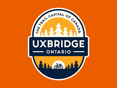 Uxbridge Ontario Canada Badges adventure apparel badges bike branding graphic design hike icon illustration logo mountain outdoor retro running sports sticker trail tree ui vector