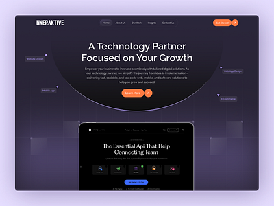 Agency Website agency agency design agency ui agency web clean creative agency dark hero design digital agency hero hero header interactive marketing agency modern hero saas design ui design web design website