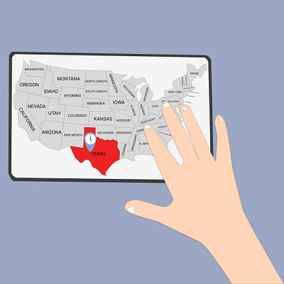the State of Oregon, USA, on a map of north