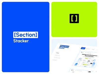 Section Stacker Logo Concept art bracket branding builder clean concept copy and paste design drag and drop figma free icon logo minimal modern section simple stacker web website