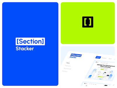 Section Stacker Logo Concept art bracket branding builder clean concept copy and paste design drag and drop figma free icon logo minimal modern section simple stacker web website