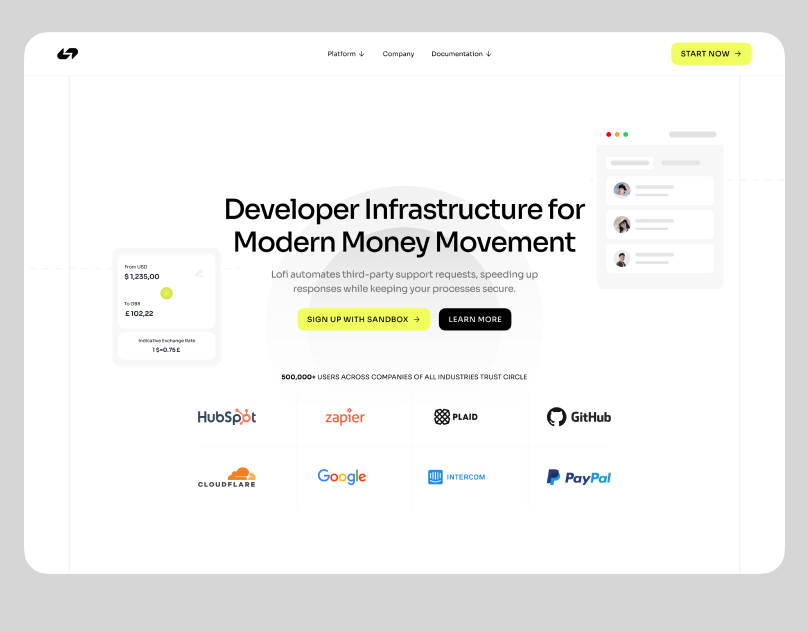 Money Movement Hero banking design illustration logo modern money movement typography ui ux website