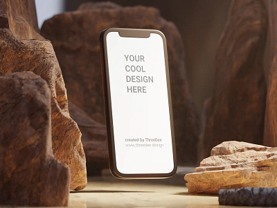 3D Samsung phone 3d android blender designer free freebie illustration illustrations ios iphone mockup nature resources rock samsung ui