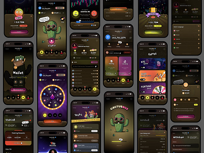 🌵 CactusBox-Mini App Game btc cryptoapp dark design fintechui fortune game gamefi miniapp mobile spin task telegram ton trend ui uidesign wallet web3 x100