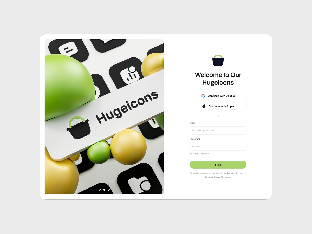 Minimal login page clean design hugeicons login page minimal design minimal login page ui design ux design