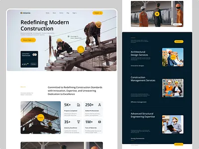 Cretonix- Construction Website build construction design landing page ui uiux ux web design website