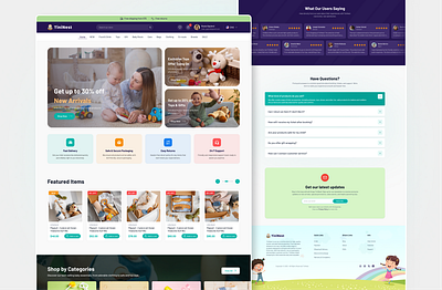 TiniNest – Baby Store Landing Page UI baby brand baby ecommerce baby products baby shop baby store ui cute website dribbble landing page ecommerce ui homepage ui kids shop landing page minimal ecommerce soft ui tininest website web design website design