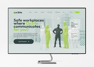 OnSite – Digital Safety Platform building company counstruction hr human resources landing page service ui ux website