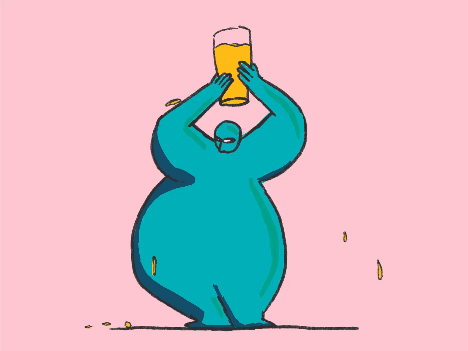 A balancing act animated gif animation beer character funny gastaloop hand drawn procreate