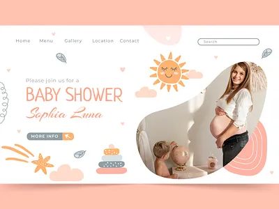 Hand drawn baby shower landing page