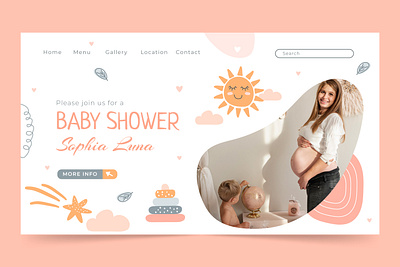 Hand drawn baby shower landing page