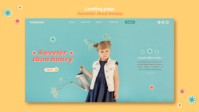 Landing page for children with flowers