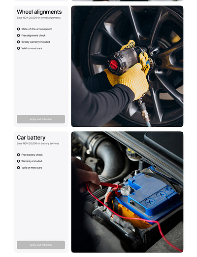 Categories for a tire sales company 3d animation graphic design logo motion graphics ui