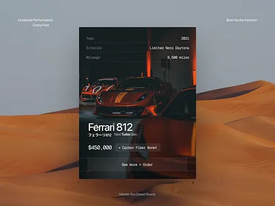 Car Dealership Platform - Vehicle Card bmw car card clean component dealership details ferrari interface minimal product product design sport car ui user interface ux vehicle web design website