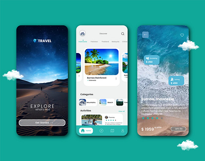 Modern Travel App UI/UX Design app design booking app ui clean ux design creative app layout mobile app ui mobile travel app modern travel app our app design tour app design travel ads design travel app design travel brand identity travel brand social media kit travel business branding travel deals post design travel ui ux design travel website design ui ux for travel app
