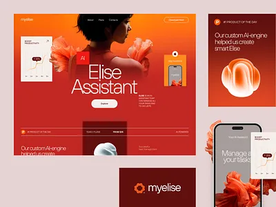 Website for an AI Product ✦ Elise design interface product service startup ui ux web website