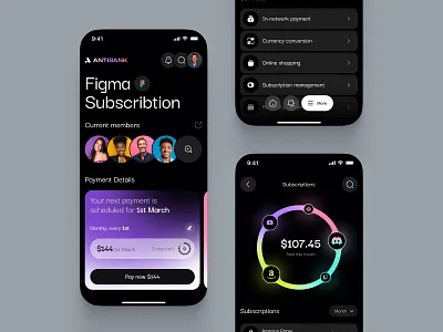 Mobile Online Banking App ai app branding budget charts clean design diagram ios mobile services spendings subscription ui user interface ux