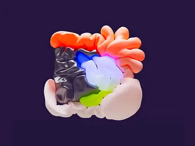 3D Design - Luminous Connections 33d balloons 3d 3d design 3d model 3d modeling 3d rendering balloons colorful colorful design colorful harmony creative digital art harmony modern art organic organic shapes science surreal