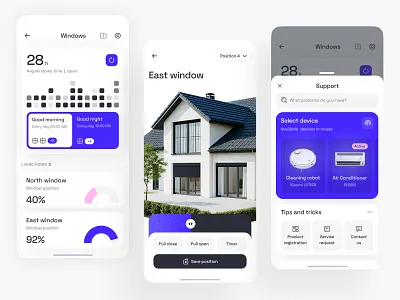 Smart Home App ai branding calendar charts clean design iot mobile schedule smarthome ui user interface ux windows